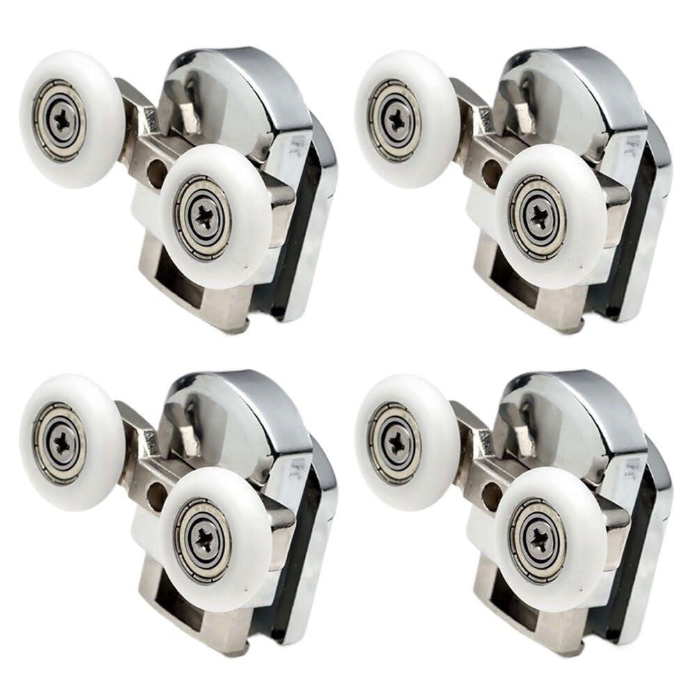 Duschkabine Rollen 4-8 Stück Duschtürrollen, 23 mm/25 mm, Zinklegierung, Doppelräder, Ersatz-Schiebetürrollenlager for Duschtüren DuschtüRrollen(8pcs,25MM)