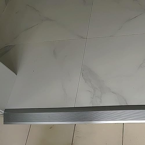 Miniatura 2 de Tira de transición de suelo irregular para puerta, tira de transición de piso de madera a azulejo, umbral de puerta de metal autoadhesivo, rampa de