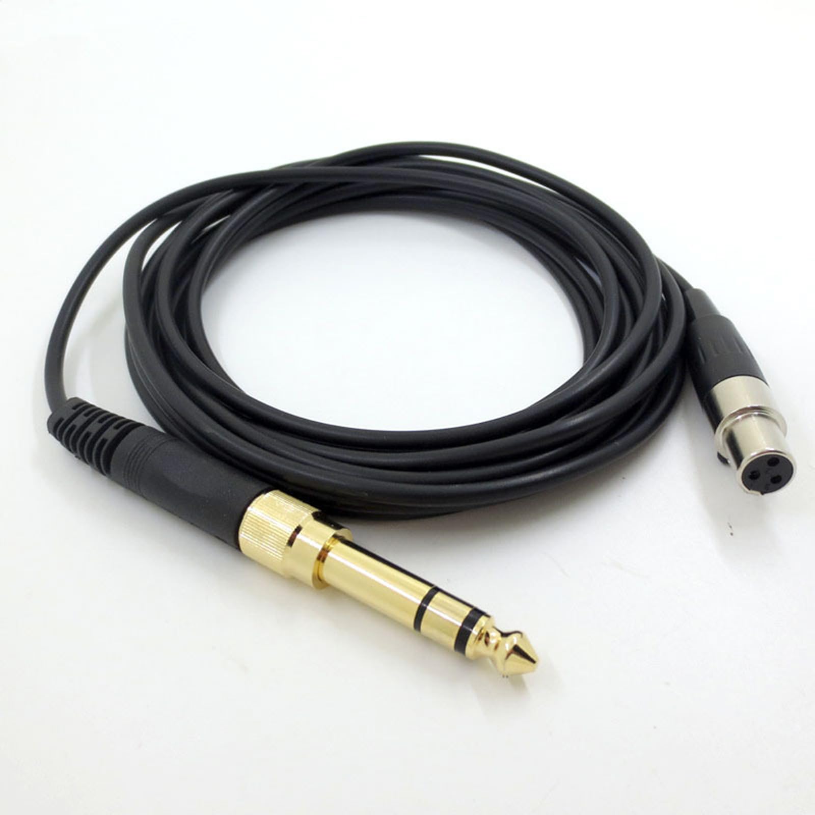 Reemplazo Cable Cordón para AKG K240 K240S K240MK II Q701 K702 K141 K171 K181 K271s K271 MKII Auriculares,Mini XLR audio con adaptador de 6,35mm, 2m/6,6pies,negro