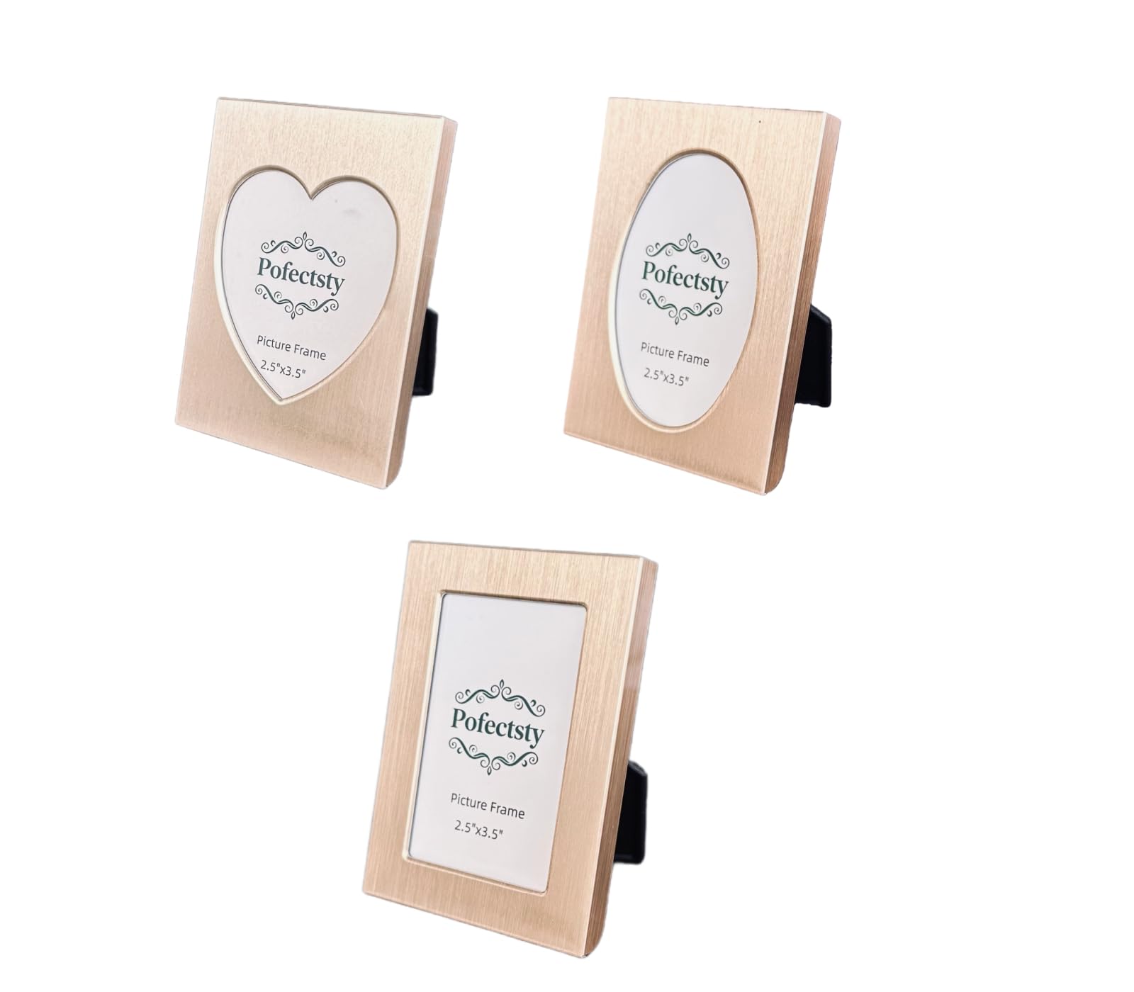Mini cadre photo dore 6,3x8,9 cm en metal avec rangement arriere (Lot de 3)