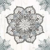 Mandala Morning V Blue and Gray v2 Poster Print by Anne Tavoletti (12 x 12)