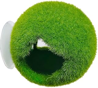 FTENSH Artificial Marimo Moss Ball Resin Hollow Hideout, Aquarium Ornament
