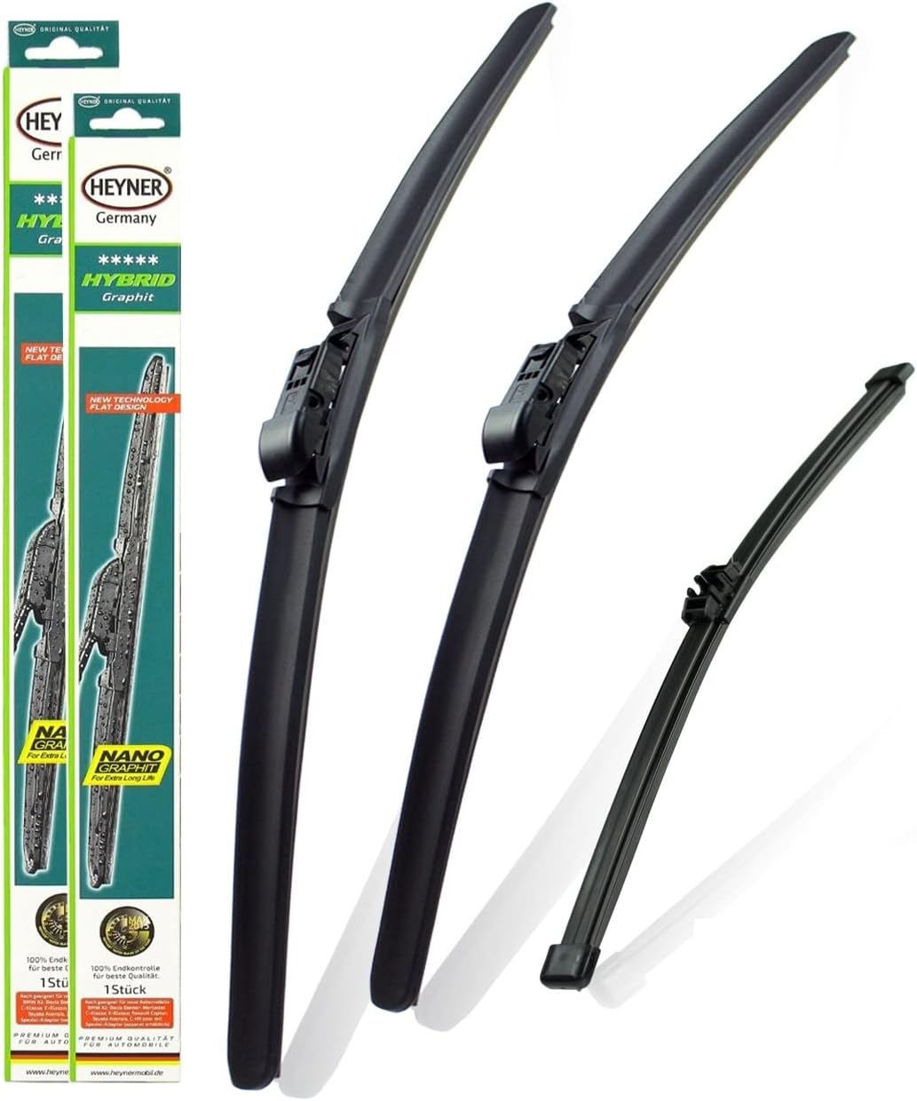 Heyner Set Of 3 Windscreen Wiper Blades 26"18"ST 10"G Fits VW Golf mk8 Hatchback 2020onwards