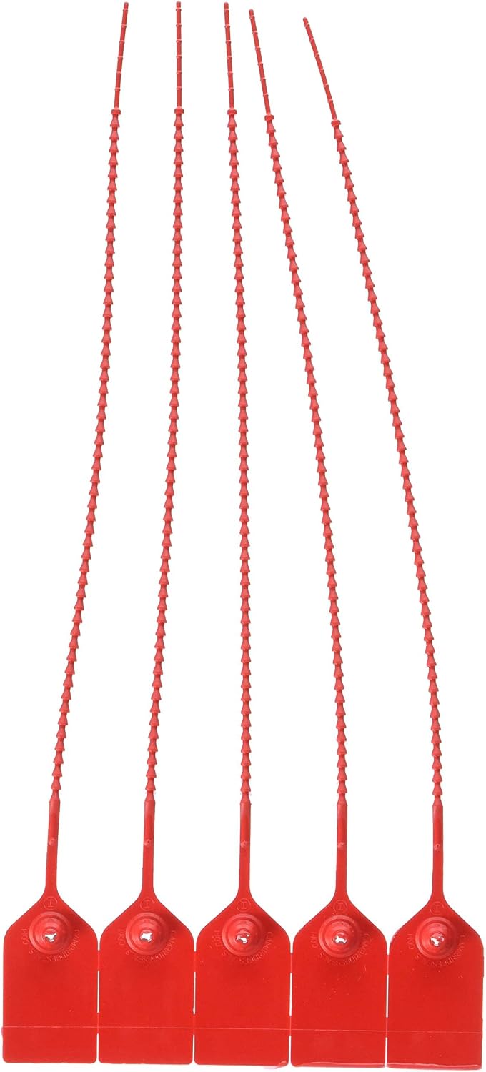 BankSupplies Tamper Evident Security Seals Red Pack of 100 Heavy-Duty Zip Ties 18 lb Break Strength for Fire Extinguishers First Aid Kits Luggage and Storage