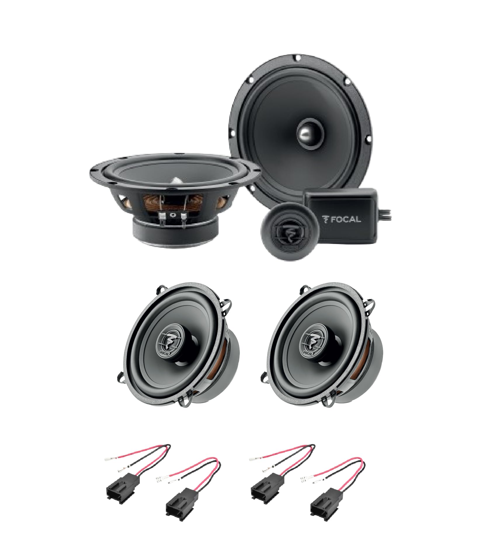 IPNOSIS Kit de 6 altavoces ASE165 + ACX130 para Citroen Xsara Picasso con 4 conectores