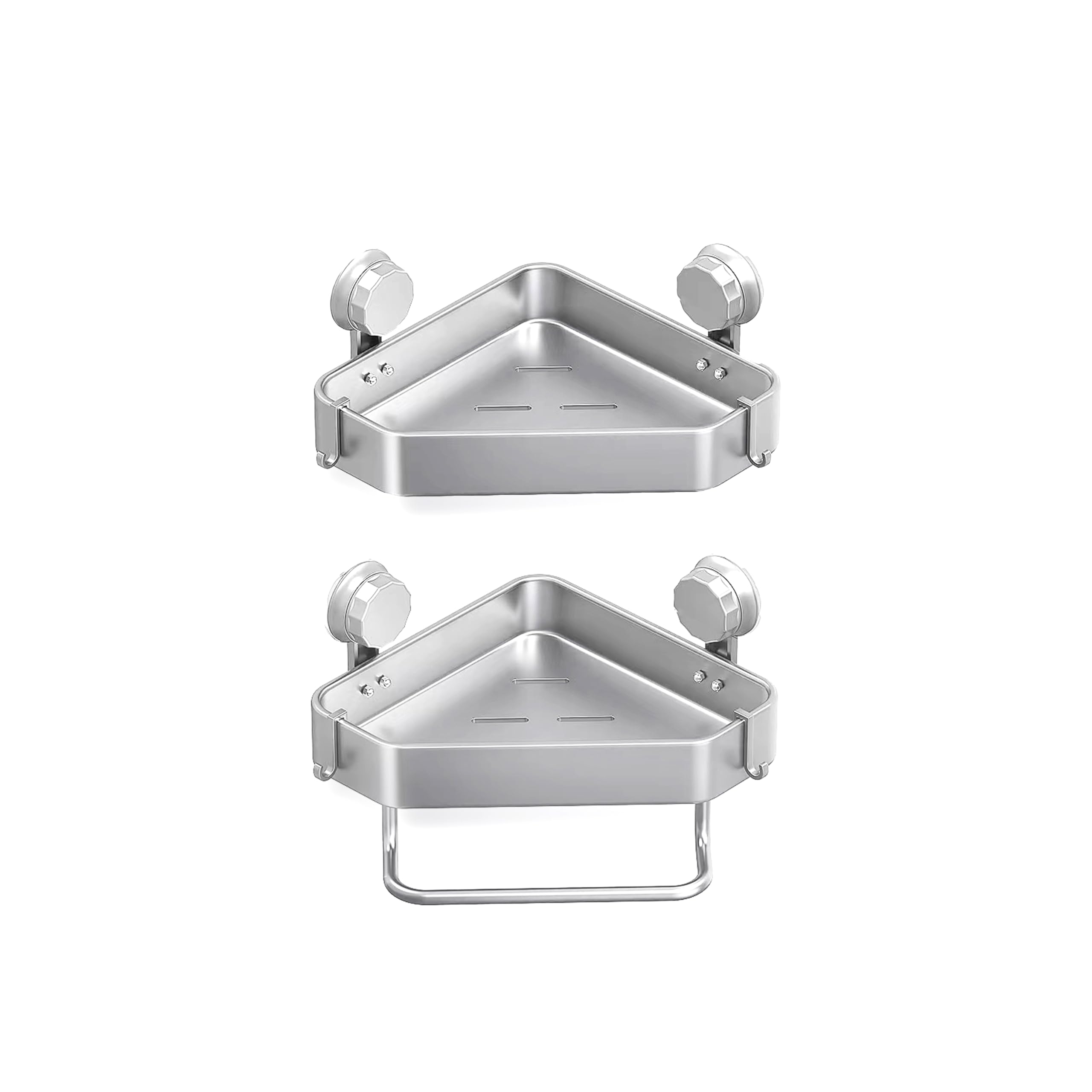 FDYBTZA Corner Shower Caddy Suction Cup Shower Shelf Corner No Drilling Carbon Bathroom Shower Organizer Storage Rack Adhesive