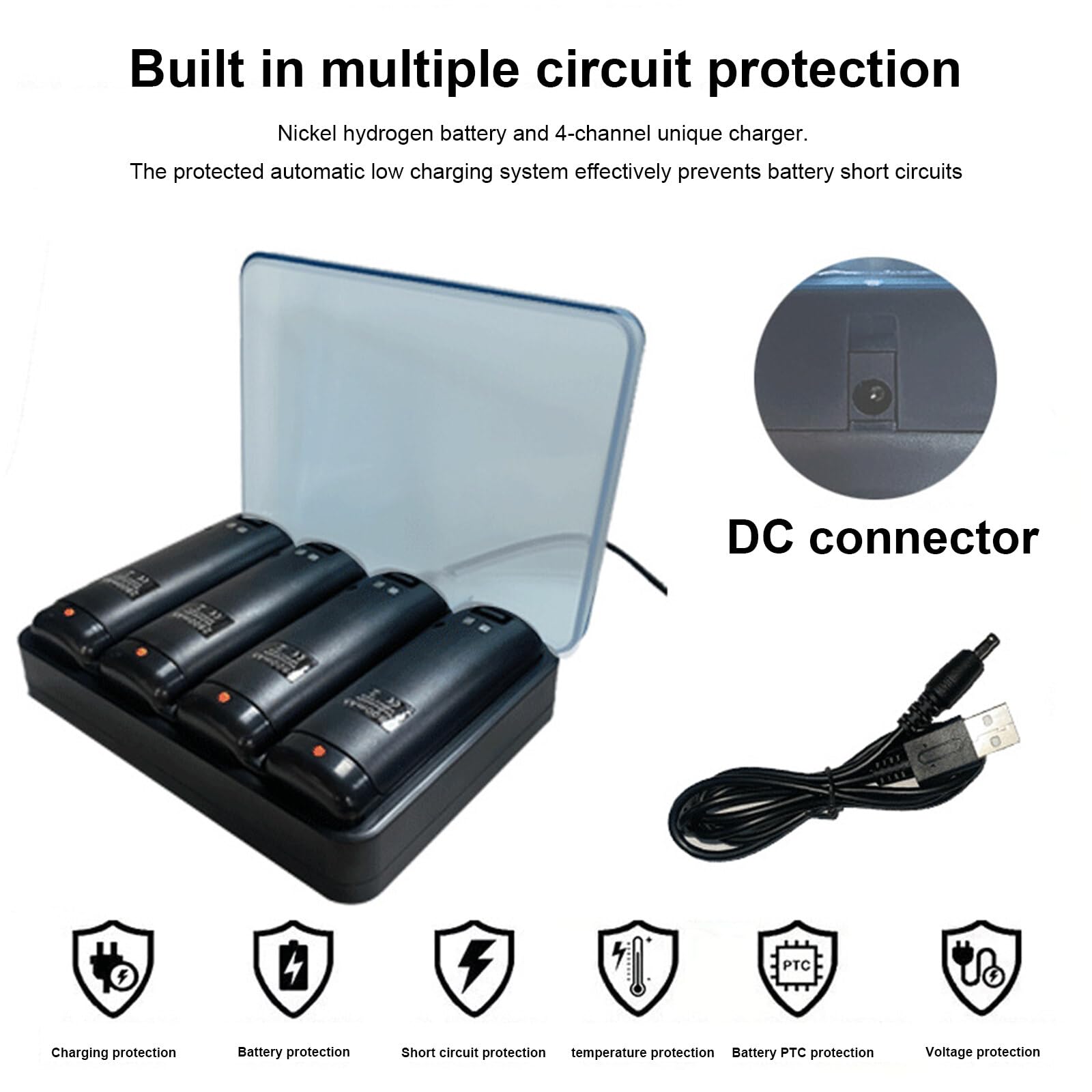 SOONHUA Stazione di ricarica per Wii, stazione di ricarica con 4 batterie ricaricabili 2800mAh e indicatori LED per telecomando Wii