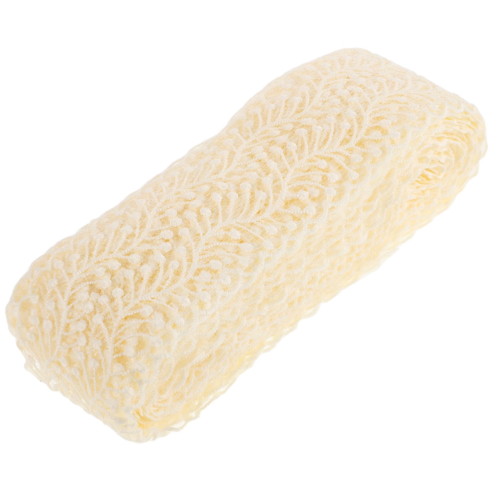 SEWACC 4 Piezas Cinta de Encaje Bordada de Seda de Leche para Diadema, Ribete Decorativo Beige, Diseño Único, Fácil DIY para Accesorios de Pelo en Bodas y Peinados Variados