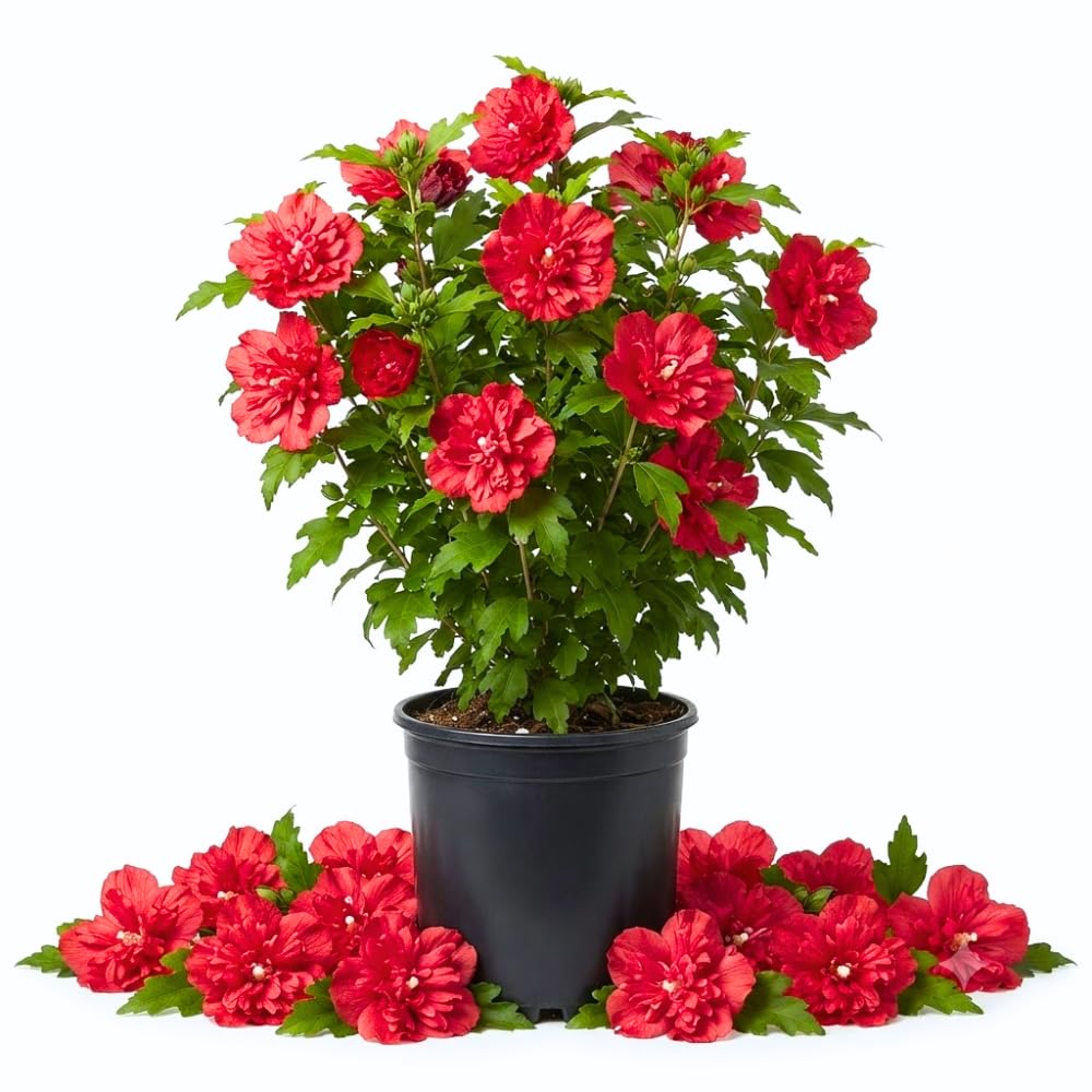 Red Bush Rose of Sharon Live Plant