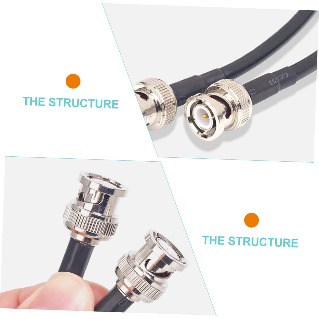 UPKOCH 3pezzi Cavo Coassiale Maschio Maschio Sostituzione Bassa Perdita Per Equipaggiamenti Connessione Affidabile e Bassa Attenuazione Per Videosorveglianza e Oscilloscopi