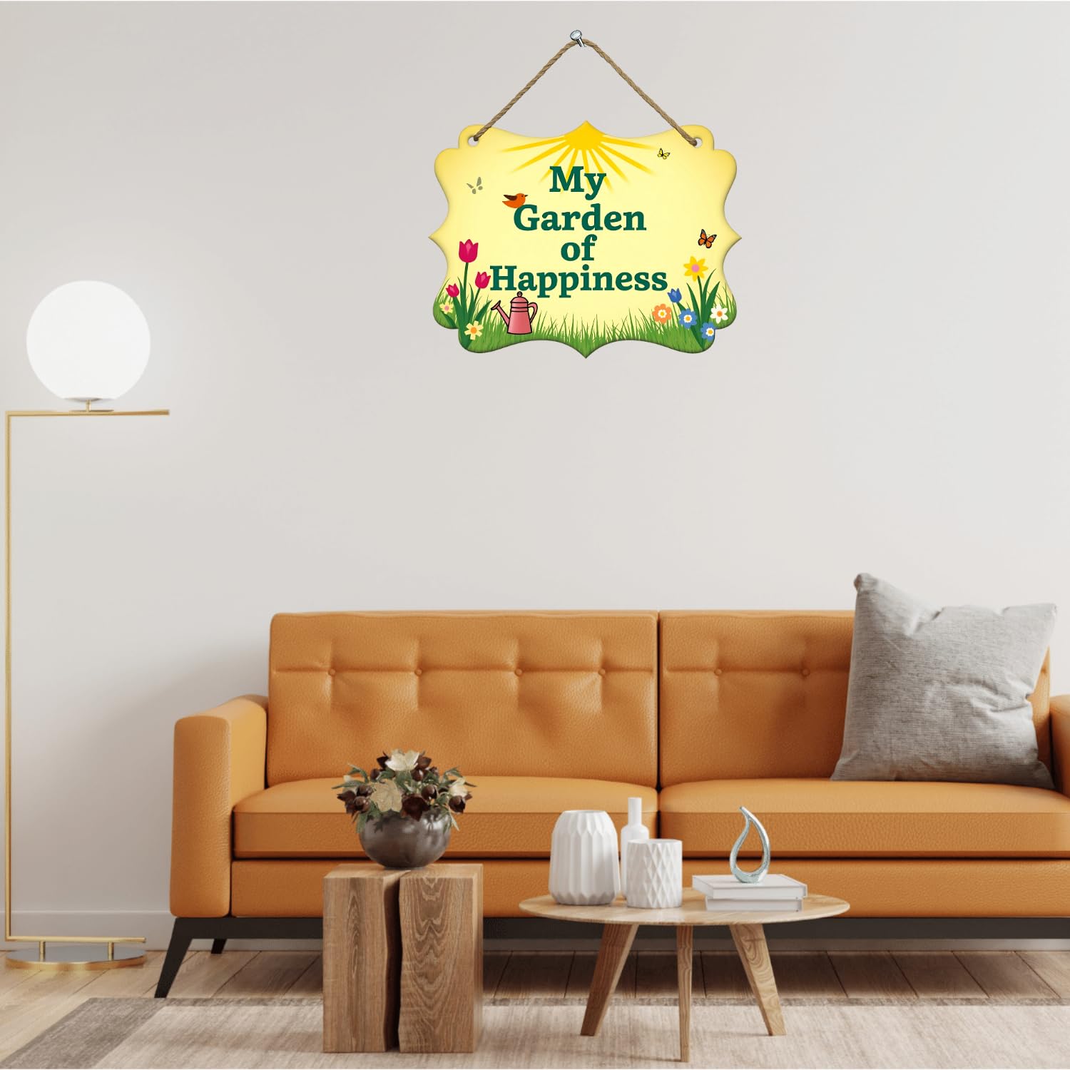 GiftOday My Garden of Happiness Wooden Wall Hanging, 18 X 25 CM 2
