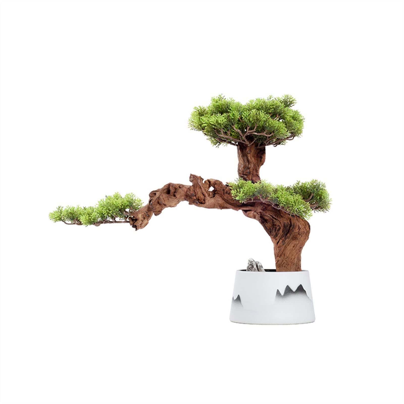GLJTUO Artificial Trees Artificial Bonsai Tree 21.6in Large Luohan Pine Fake Bonsai Plant Interior Decor Simulation Welcome Pine Bonsai Trees Ceramic Vase Simulated Pine
