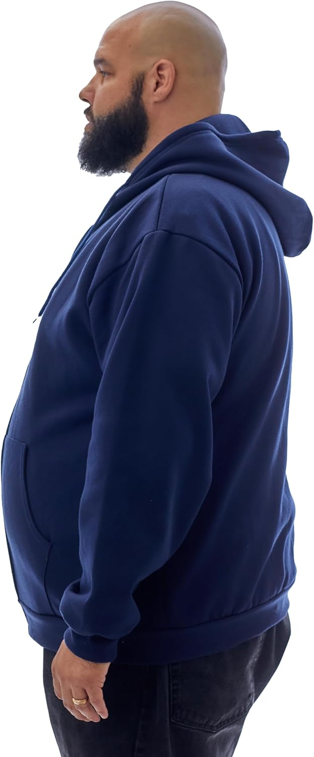 JC DISTRO USA-made Men's Big Size Mid-Weight Fleece Hoodie & Crewneck Sweatshirt, Big2XL - Big7XL