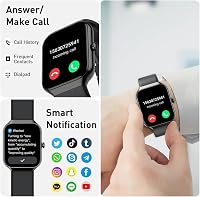 Motast 2026 Smartwatch Damen Herren,1,96" Smart Watch, Telefonfunktion,115+ Sportmodi Schrittzähler Armbanduhr, Herzfrequenz/SpO2/Schlafmonitor Fitnessuhr, IP68 Wasserdicht Sportuhr für Android iOS – Ansicht 3