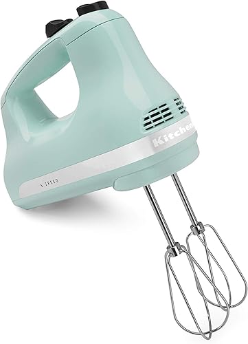KitchenAid RKHM5IC Batidora de mano Ultra Power de 5 velocidades, certificado azul hielo (renovado)
