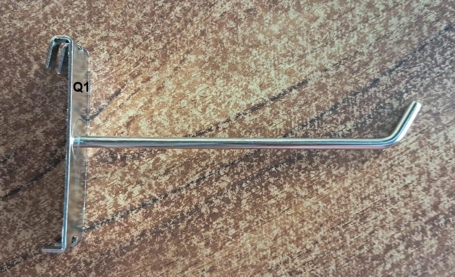Image of Q1 Beads 12 Pcs 10 inch Stainless Steel Gridwall Panel /Mesh /Jali /Grid Display Hook Hanger for Showroom, Mobile Shops,Supermarket Hanging in Garment & Grocery Shops etc.(Chrome) (10 inches)