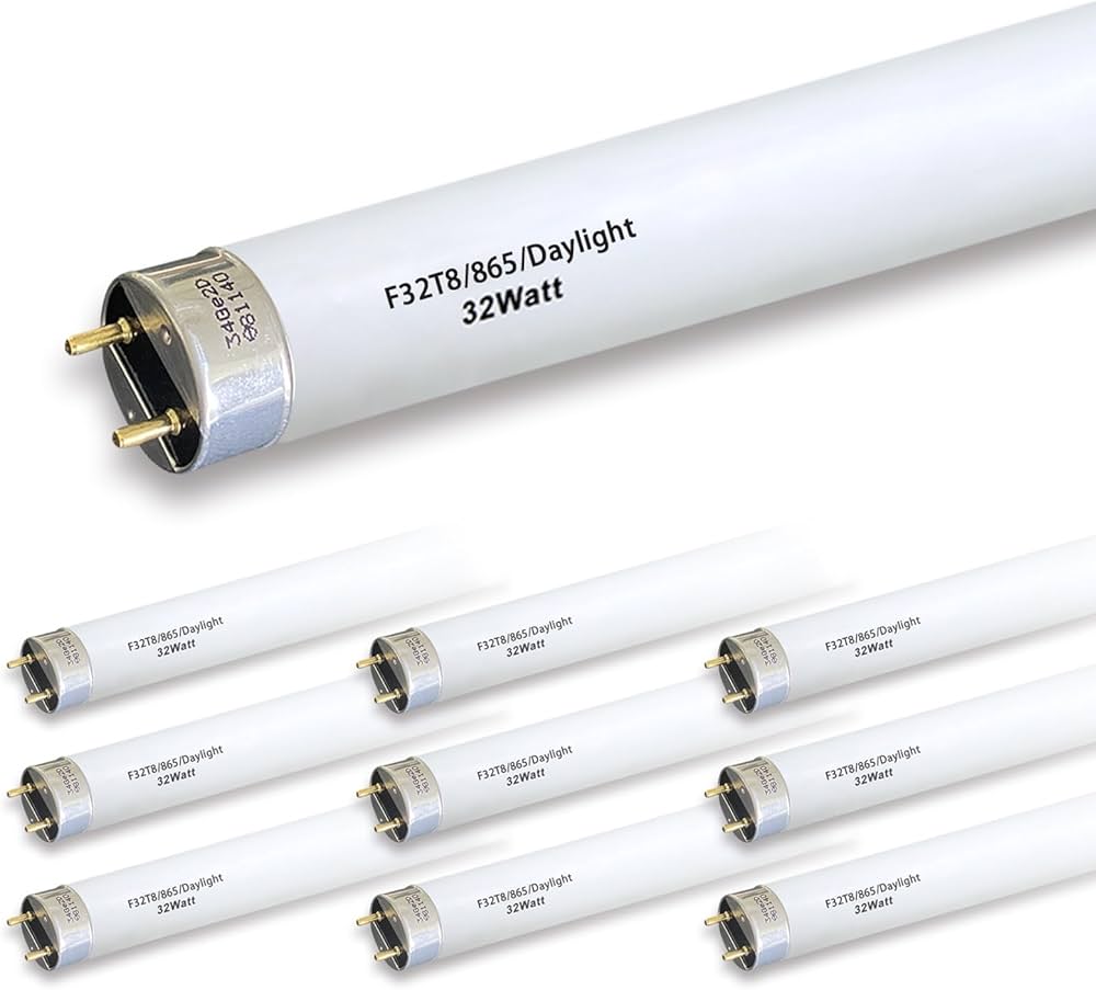 Valoisa F32T8/865 32W 48 Inch T8 Fluorescent Tube Light Bulb, 4