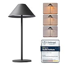 Bojim LED Lampada da Tavolo Senza Fili Ricaricabile Batteria Esterno Autonomia 10g, Lampade Touch Ricarica con USB Portatile per Home Giardino Scrivania Luce Moderne Desk Lamp Dimmerabile IP54 Grigio