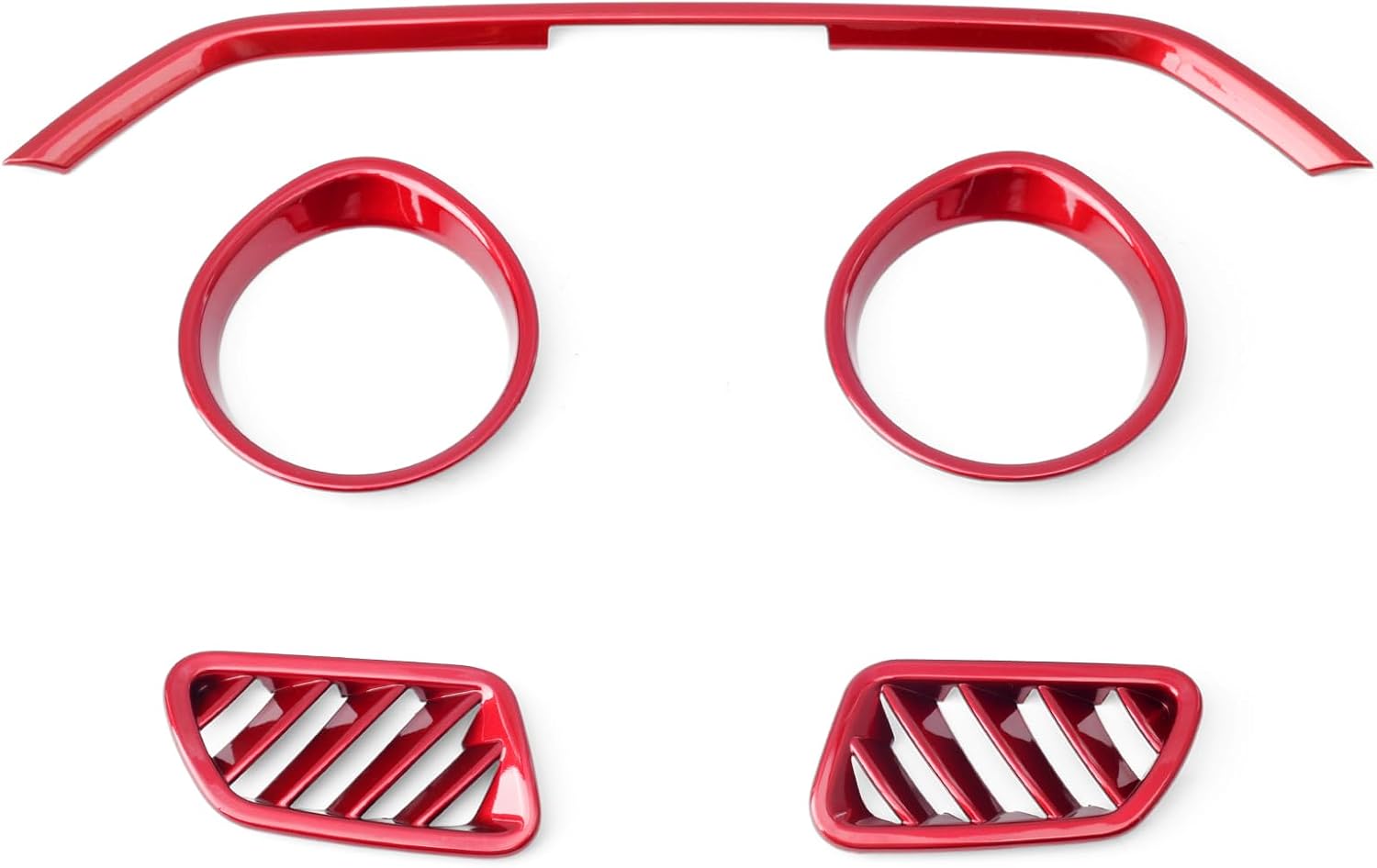 Interior Dashboard A/C Panel Trim Cover Compatible with Kia Forte 2019 2020 2021 2022 2023 2024, Left Right Center Console A/C Outlet Vent Decoration Rings Decor Frame Accessories Red 5 Pcs