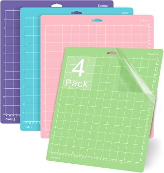 Gwybkq Cutting Mats 12x12 4 Pack, Compatible With Cricut Explore One/Air/Air 2/Maker 3/Maker Replacement Accessories Standard,Light,Strong,Fabric for Supply