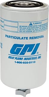 GPI P-18-10-1-DC Particulate Fuel Filter for use with Fuel Transfer Pumps up to 18 GPM (67 LPM), 10 Micron, 1-12 UNF Thread, Includes Draincock (GPI Genuine Accessory 129340-02)