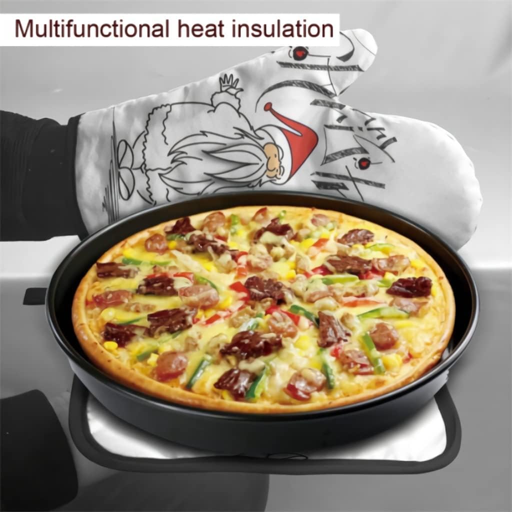 Oven Mitt and Pot Holder Set Heat Resistant Non Slip Kitchen Gloves Cooking Baking