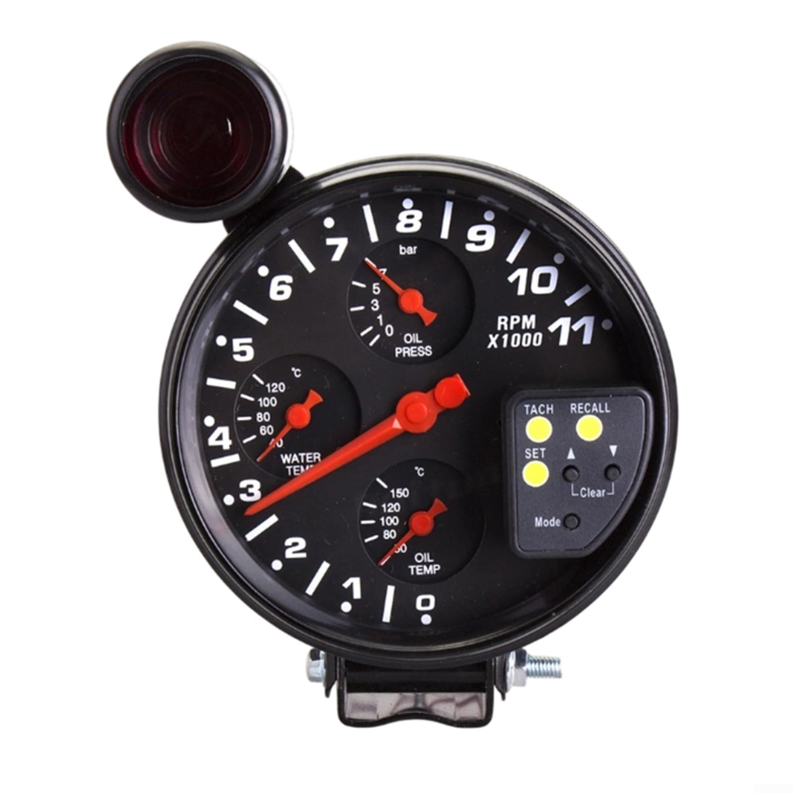 12,7 cm 4 in 1 contagiri con luce del cambio, sensore di pressione temperatura acqua olio giri/min, display digitale a LED blu per auto, corse modificate