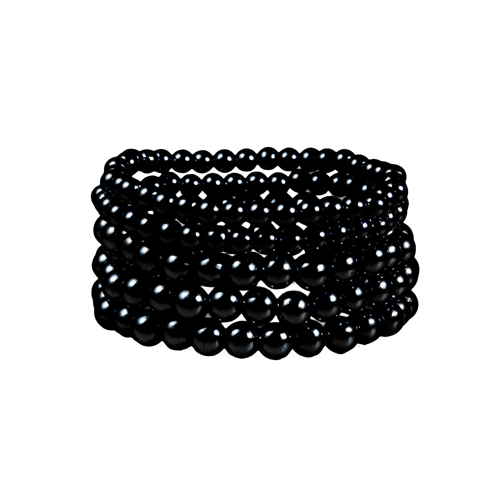 COLORFUL BLING Imitation Pearl Stackable Bracelets Set for Women Beaded Stretch Strand Bracelets Bridal Bridesmaid Dancing Party Jewelry