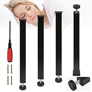 Patas Somier Regulables 35-37cm - Universales, Roscadas, Altas y Ajustables Para Camas y Sofás - 4 Unidades