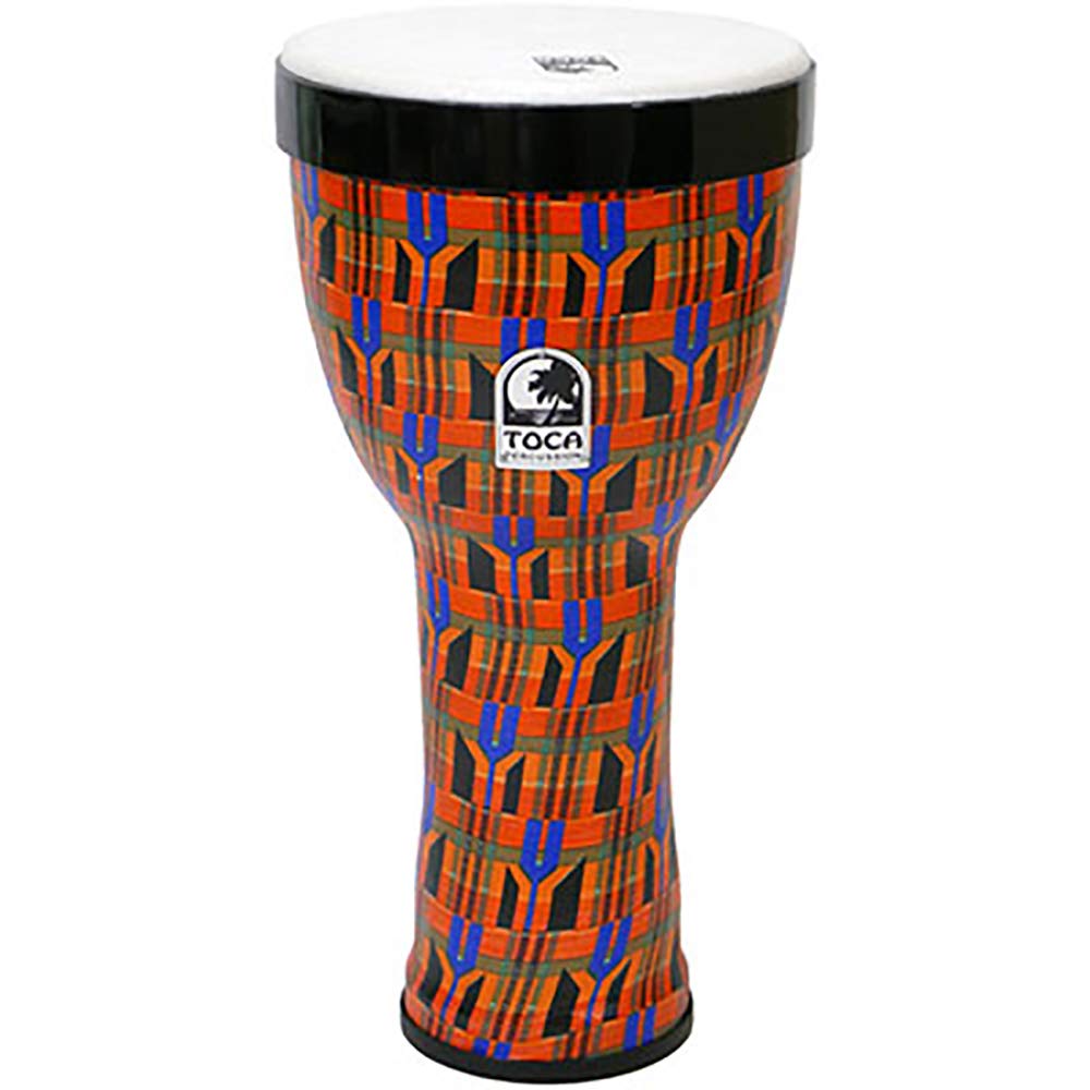 TOCA Nesting Drums Freestyle II (Wetterfeste PVC-Trommel, für Indoor & Outdoor, platzsparend, leichtgewichtig, für musikalische Bildung & Therapie, Durchmesser: 10"), Kente Cloth