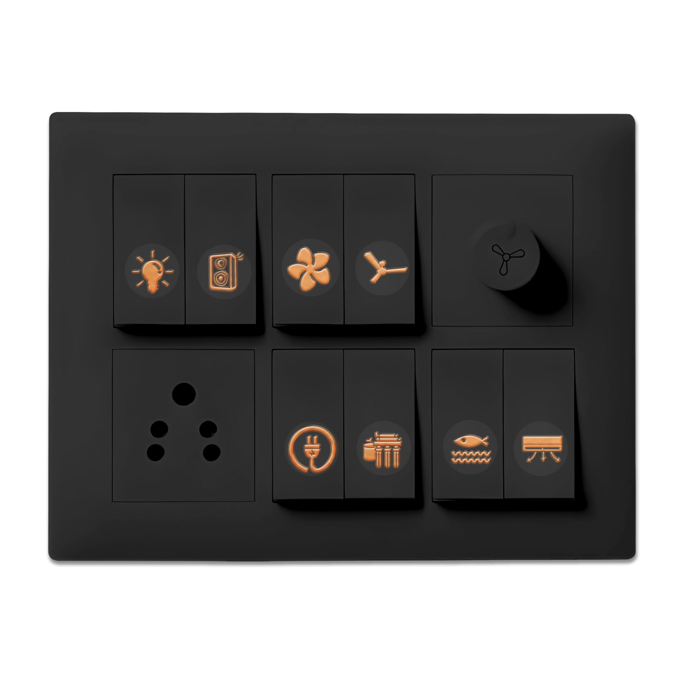 Copper Rose Gold Switch Stickers Embossed for Switch Board | Pack of 330 Stickers for Home Including Fan, Light and Many More