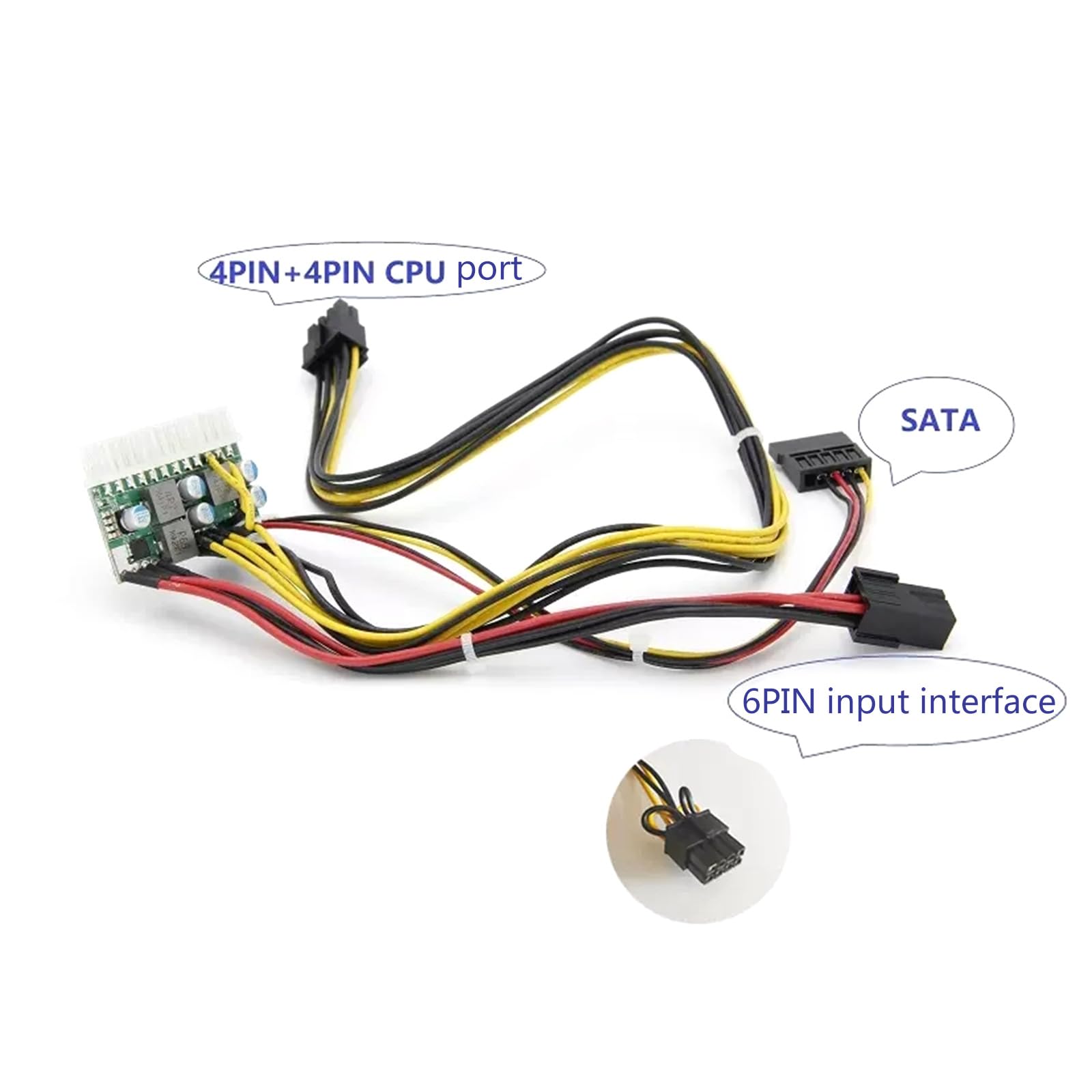 Módulo de fuente de alimentación DCATX de 300 W con entrada de 6 pines para compatibilidad de hardware de PC