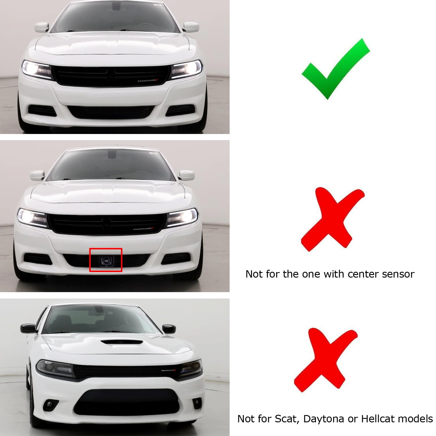 iJDMTOY No Drill Required Front License Plate Mounting Bracket Relocator Compatible with 2015-up Dodge Charger