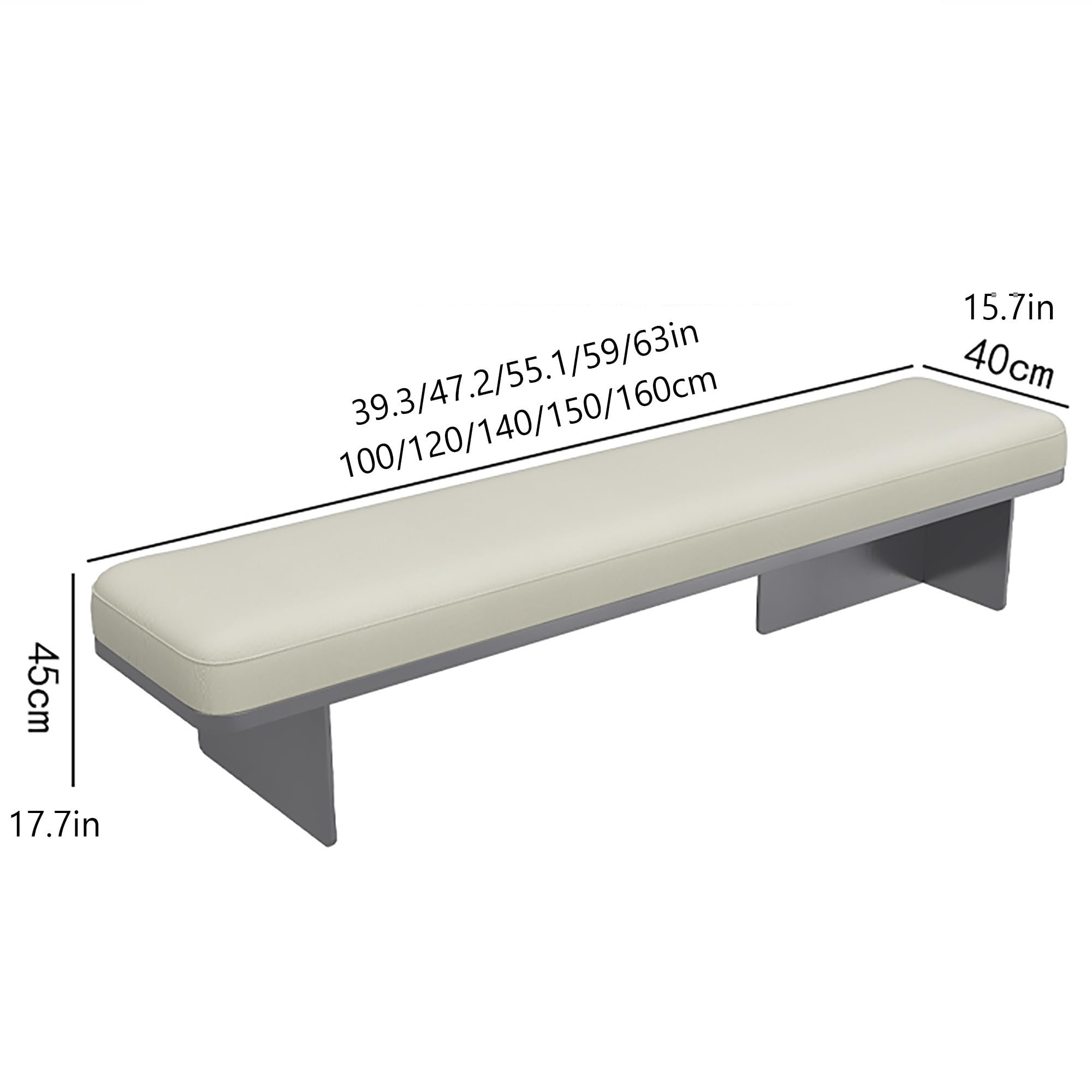Schuhregal Bank mit Kissen Gepolstert Esszimmerbank PU Leder Sitz Stahlrahmen Flur Bank Küche Schlafzimmer Eingangsmöbel Weiß 100x
