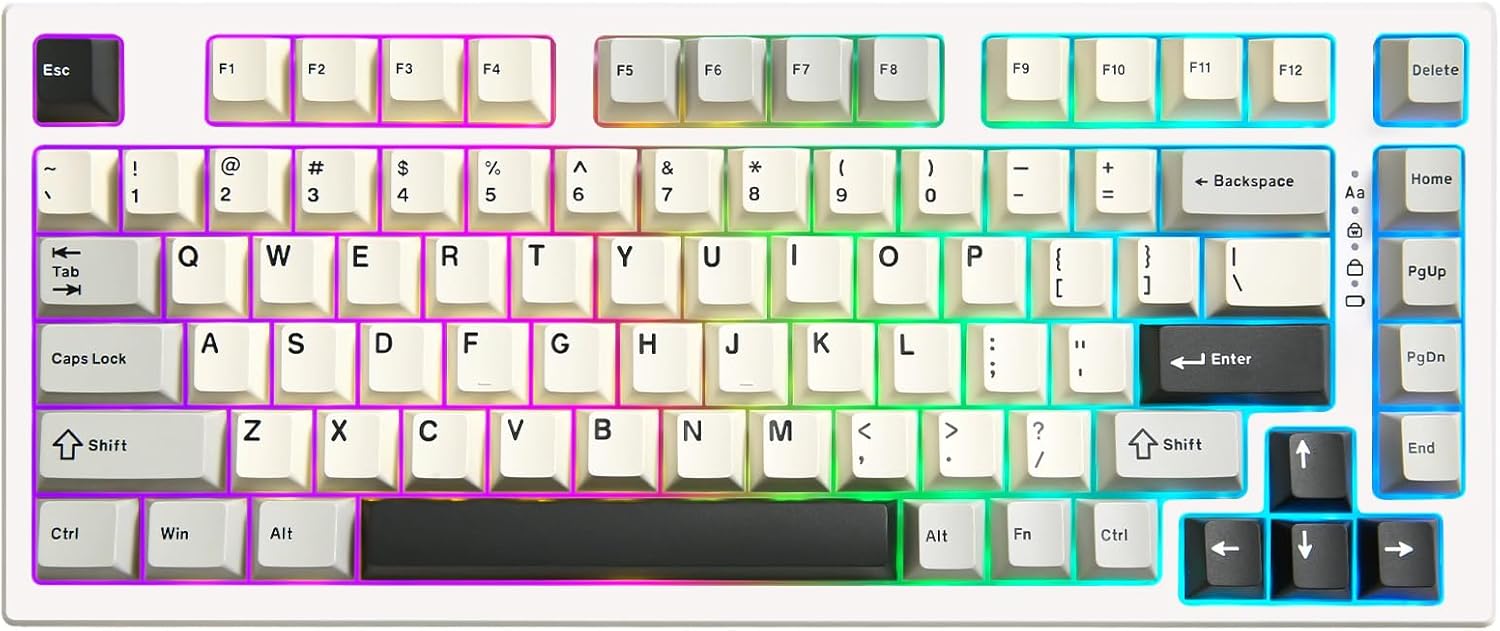 YUNZII RT80 75% Wireless Gaming Keyboard with RGB, Hot Swap