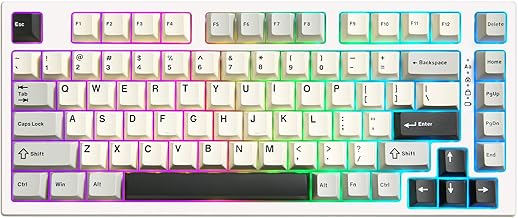 YUNZII RT80 Rapid Trigger Hall Effect Magnetic Gaming Keyboard, 8K Polling Rate, 75% Layout,BT/2.4GHz/Wired,RGB Backlit,Hot Swap,Adjustable Actuation Wireless for Win/Mac(White, Gateron White)