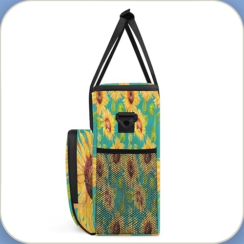 Miniatura 4 de Bolsa de viaje para cafetera, diseño de girasoles y flores, de dibujos animados, compatible con Keurig K-Mini o K-Mini Plus, portátil, de una sola