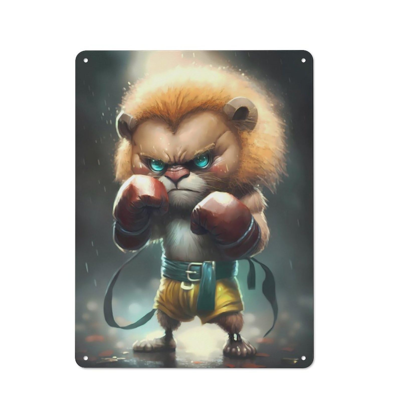 Pro Lion Cub Boxer Shed Style Metal Wall Decor 40x30cm, Tin Sign for Conservatory, Home Bar Or Utility Room