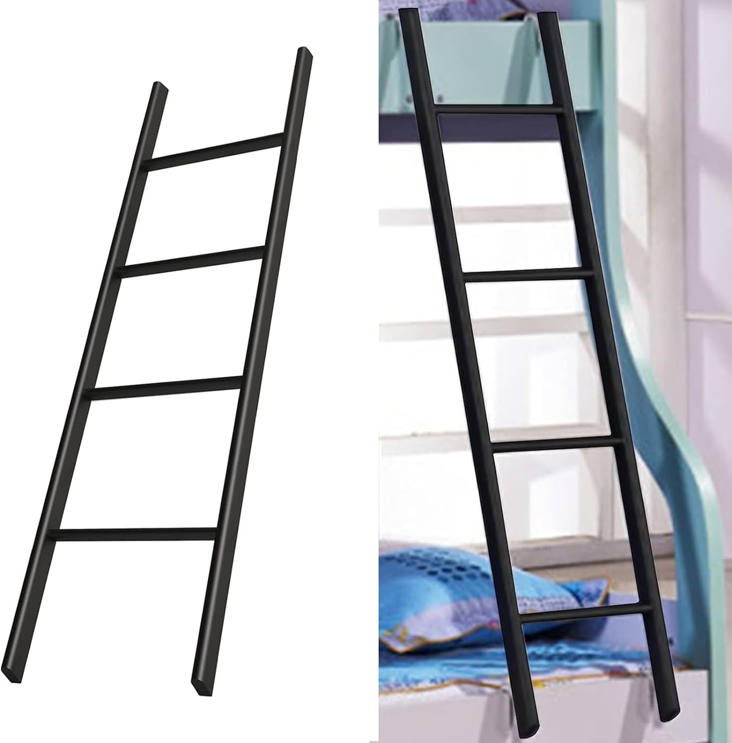 Échelle de lit superposé double 130 cm avec crochets pour mezzanine et dortoir
