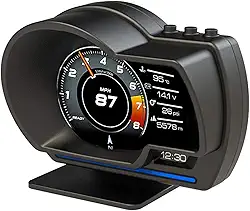 Romacci Display do HUD do carro, OBDⅡ + GPS Medidor inteligente Velocímetro de alta definição Ferramenta de diagnóstico do carro Eliminação do código de falha OBD Computador de condução seguro Alarme