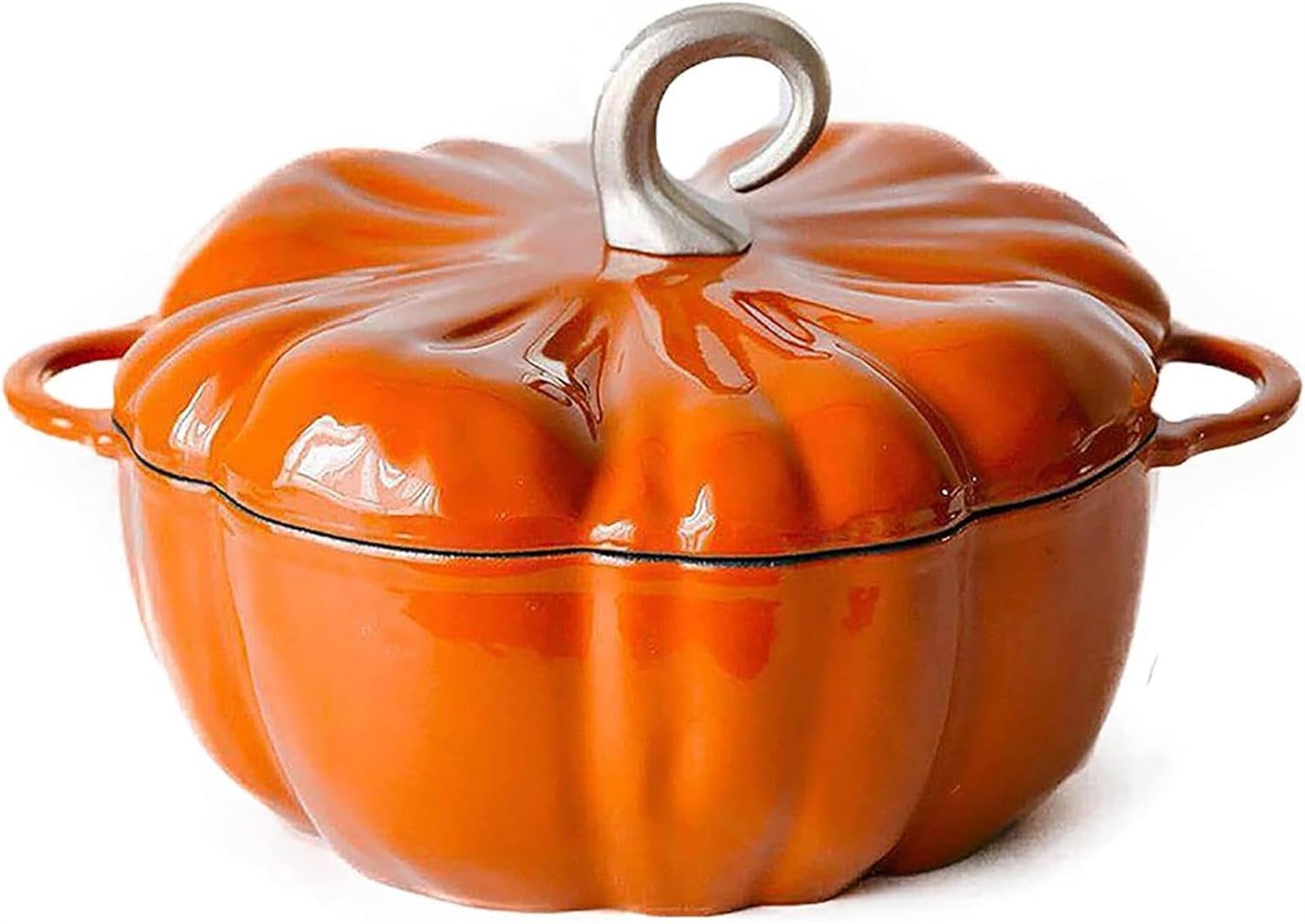 Zucca smaltata con coperchio e manico, rivestimento antiaderente per un riscaldamento uniforme in cucina universale