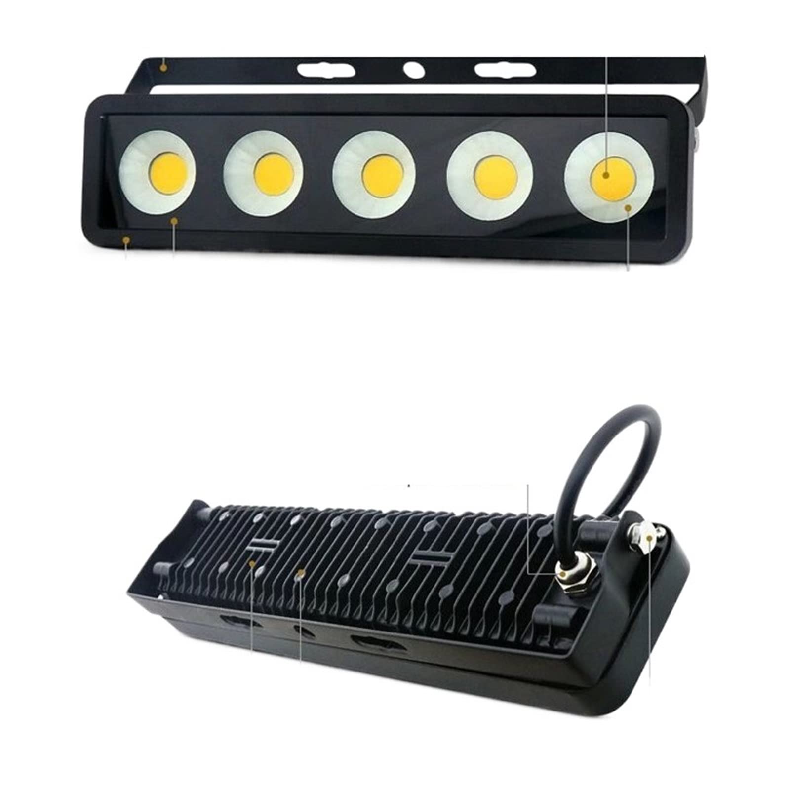 lampy solarne do użytku na zewnątrz, Reflektory Zewnętrzne projektory reflektorów Konstrukcja zewnętrzna Obudowa Brama garażowa Lampa świetlna(White Cold White B)