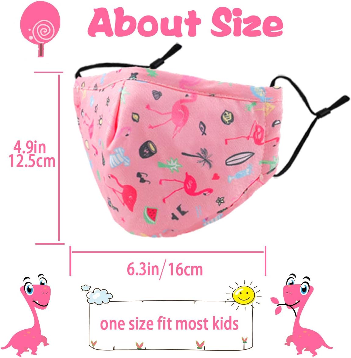 Washable Reusable Face Mask, Cloth Cotton Cute Designer Breathable Facemask mascarillas niños, Design Fashion Fabric Covering with Adjustable Ear Loops Gift
