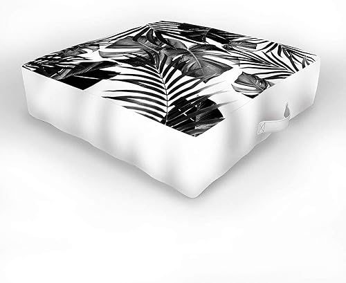 Society6 Anita Bella Jantz Tropical Jungle Leaves 10 - Cojín para suelo de interiorexterior, 26.0 x 26.0in, color azul