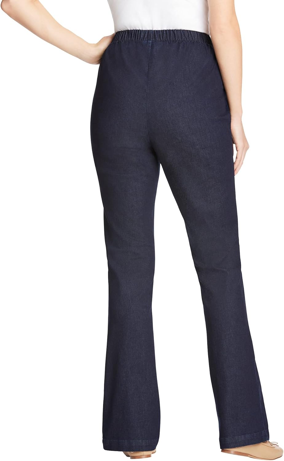 Woman Within Plus Size Fineline Stretch Denim Pull-On Bootcut Jeans - Image 2