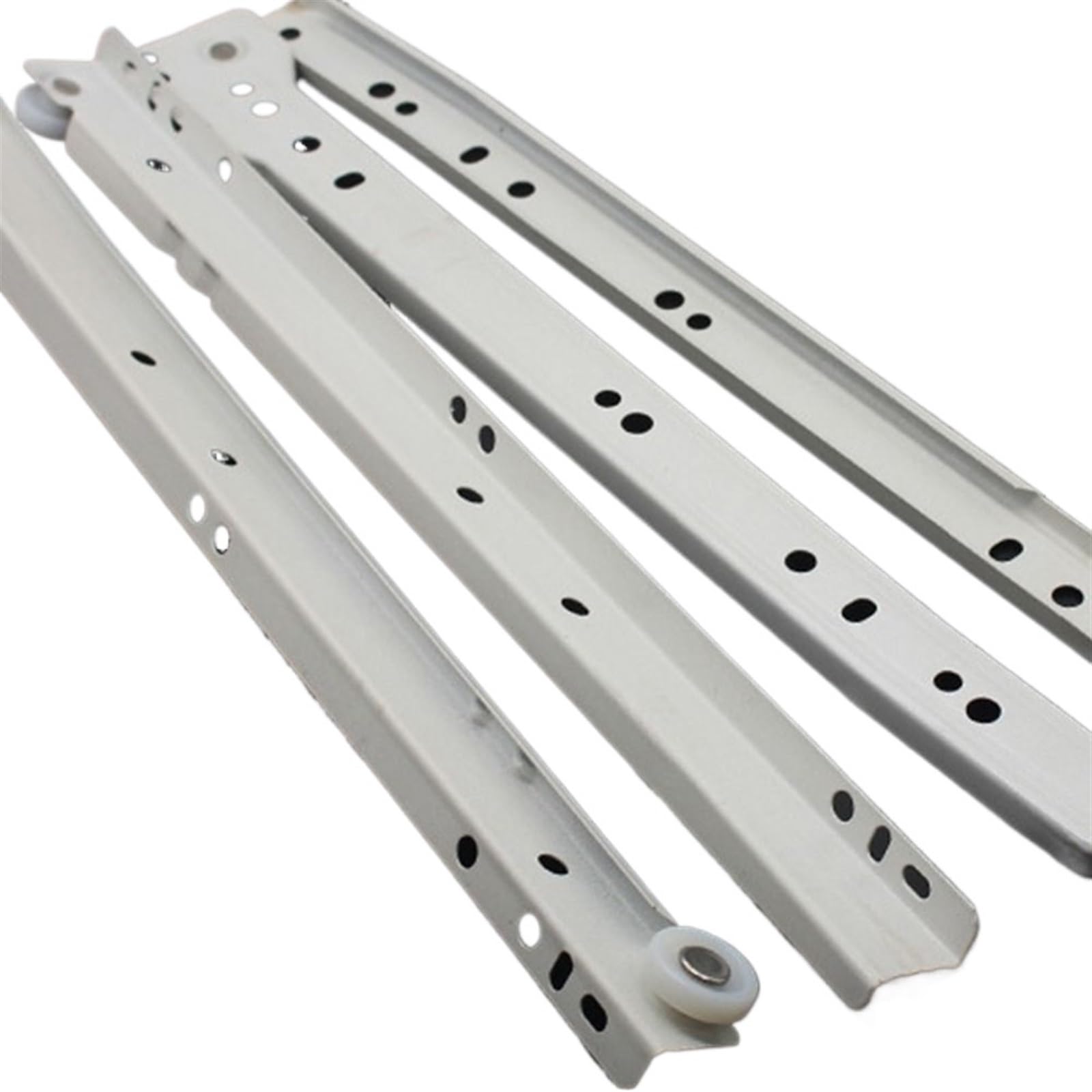 Hudfvioi 14Inch-35Cm Drawer Runners 1Pair Mute Clothing Two Section Drawer Track Slides Computer Table Chute Cabinets Keyboard Roller Cabinet Rails For Drawer(14Inch-35Cm)