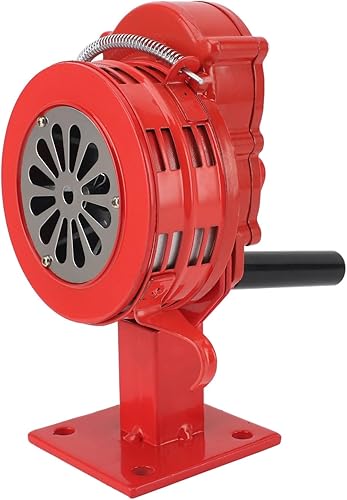 Miniatura 3 de Keenso Adjustable Volume Hand Crank Siren 110dB Loud Alarm for Emergency, Portable Siren for Outdoor Use (Red)