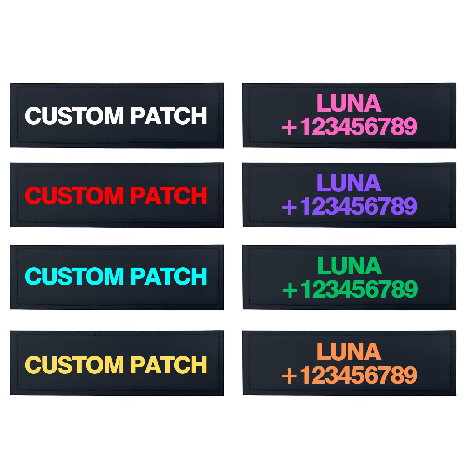 Personalised Dog Harness Patches 2 pcs Custom Removable Dog Vest Patches Waterproof