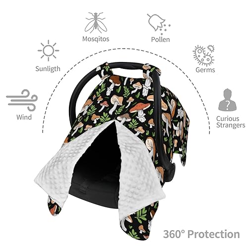 Miniatura 2 de Cubierta de toldo de asiento de coche de bebé de hongos regalo de ducha multiuso, cubierta de enfermería para mamá cubiertas de lactancia, artículos