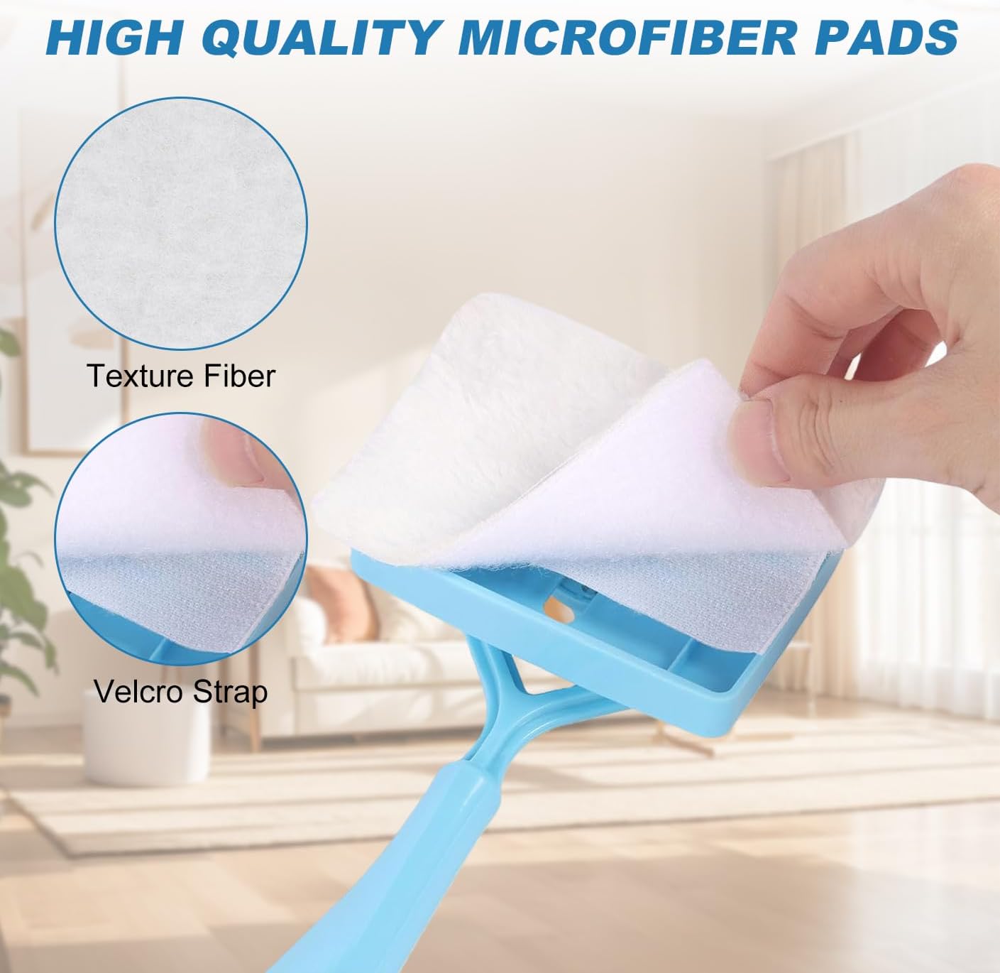 10 Pack Replacement Pads Compatible with Baseboard Buddy Cleaner Tool - Microfiber Reusable Cleaning Pads for Wet & Dry Use (Cleaner Tool NOT Included) image 2